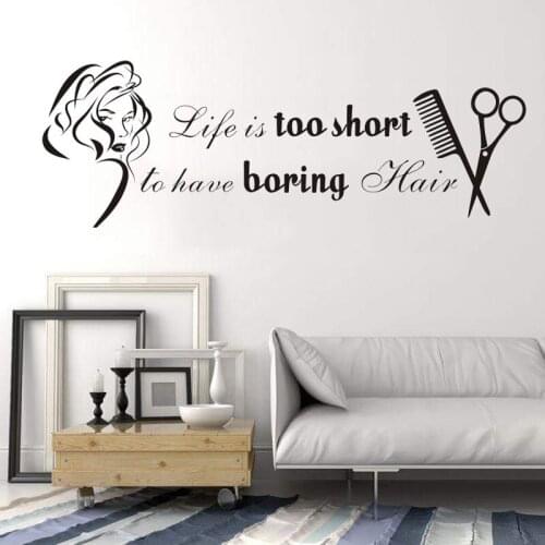 Beauty Salon Wall Stickers Vinyl Girls Hair Salon Wall Decal Quotes Beauty Salon Shop Decor Stickers Removable Mural DIY SYY746
