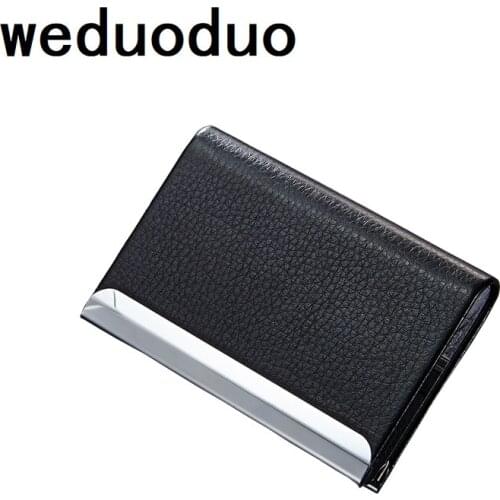 Weduoduo Fashion ID Cardholder Wallet Leather Business Women Men Credit Card Holder Travel Name Card Holder Organizer Holder