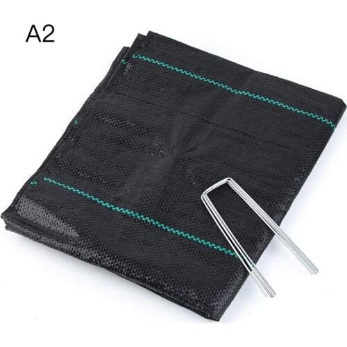 Weed Garden Shades Barrier Mat Anti Grass Cloth Protective Cover Plant 1.2M UV Protection With 4 Pegs Thicker Plastic Mulch