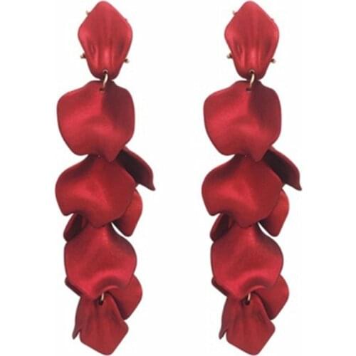 Fashion Resin Faux Flower Long Earrings 2019 Bohemian Handmade Charm Petal Dangle Earrings For Women Pendientes Party Gift