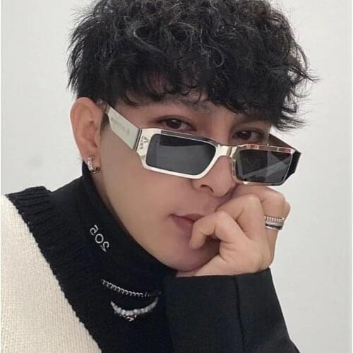 HKNA Metal Punk Sunglasses Women 2021 Square Sun Glasses for Women Luxury Brand Designer Sunglasses Women Metal Gafas De Mujer