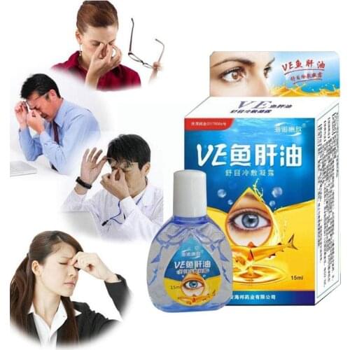 Hot Cod liver oil Eye Drops Relieves Dry Eyes Anti-Itchy Health Care Removal Liquid 15ml Health Products Eyes Fatigue Q0N8