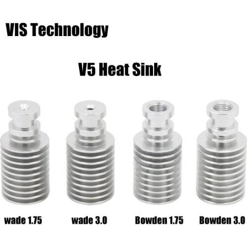 1pc 3D Printer V5 Radiator of J-head Extruder For Remote All-Metal Long / Short Distance V5 Heat Sink Pipe For 1.75/3.0mm