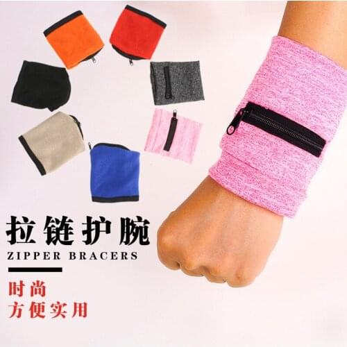 1pcs Zipper Wristband Sport Running Cycling Sweat Band Keys Hand Guards Storage Bag Protector Sweatband Wrist Coin Wallet