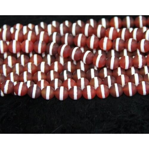 10mm Red Matt Mystical Tibetan Necklace Spherical Beads Tibetan Ball Dzi Beads Loose Gems Stone Beads Tibetan Gate Beads