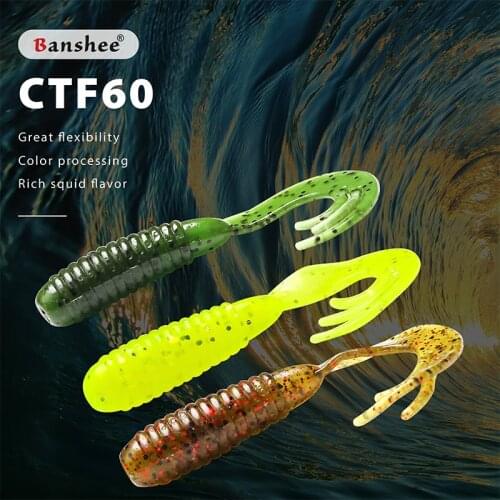 12pcs/lot Lures Soft fake lure 60mm 2.1g Fishing wobblers Tackle Artificial Plastic silicon bass bait CTF60 6 Colors for Option