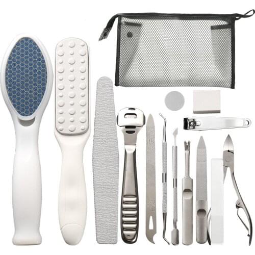 14 in 1 Professional Foot Care Kit Pedicure Tools Set Stainless Steel Foot Rasp Foot Dead Skin Remover Clean Toenail Care Kit