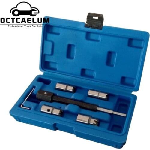 5Pcs Diesel Injector Seat Cutter Cleaner Repair Removal Tool Kit AT2201