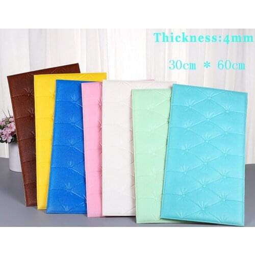 60x30cm Thicken Self-Adhesive Headboard Soft Bag Anti-Collision Wall Stickers Tatami Soft Stickers Imitation Soft Bag Bed 4mm