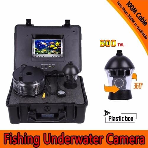 7 Inch 100M Under-Water 600TVL 360 degree rotative Fishing camera AV Endoscope Camera