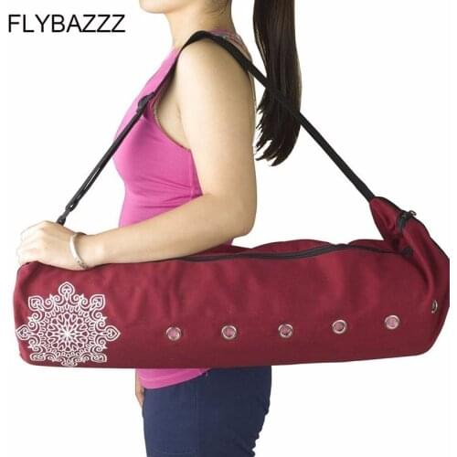 70 x 18cm Canvas Practical Yoga Pilates Mat Bags Carry Strap Drawstring Bag Sport Exercise Gym Fitness Backpack for 8mm Yoga Mat