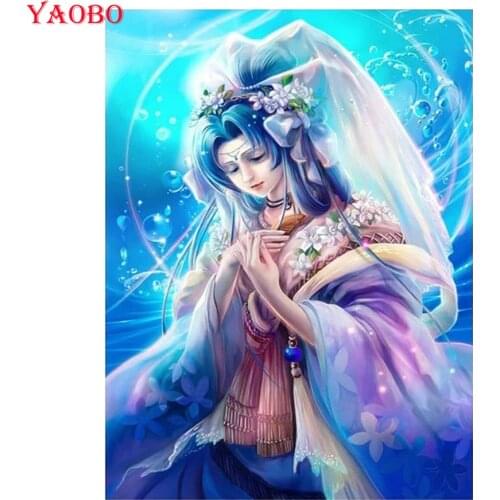 Yao bo 5D Diamond Painting Cartoon Anime girl Diamond Embroidery Sale Full Square Round Diamond Mosaic Rhinestone Picture Pastes