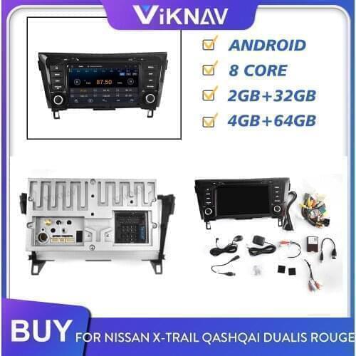 Car Radio GPS Navigation for NISSAN X-TRAIL Qashqai Dualis Rouge Since 2013 Android Screen Stereo Receiver Multimedia Player