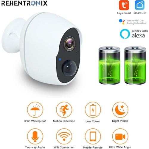 Tuya 1080P Indoor Battery Wifi Camera IP Battery Security Camera Wireless Battery Camera Surveillance Outdoor Waterproof Camera