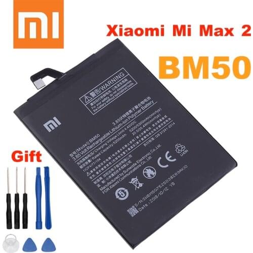 BM50 Xiaomi Mi Max 2 Original Replacement Battery For Xiaomi Mi Max 2 Max2 Genuine Phone Battery 5300mAh + Free Tools