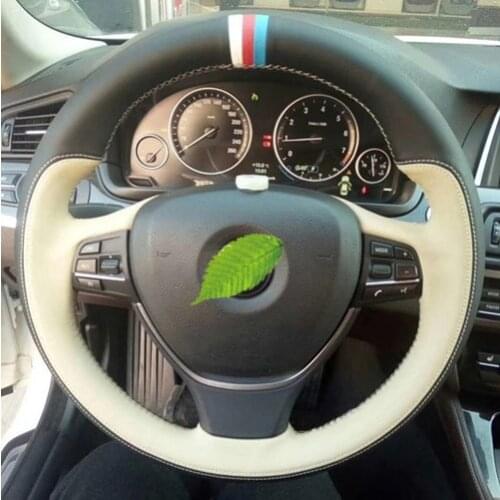 For BMW 7 Series 730Li 740Li 750Li steering wheel cover premium leather car accessories Hand stitch Grip Automotive interior