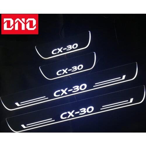 DNO Trim Pedal LED Car Light Door Sill Scuff Plate Pathway Dynamic Streamer Welcome Lamp For Mazda CX-30 CX30 2019 2020
