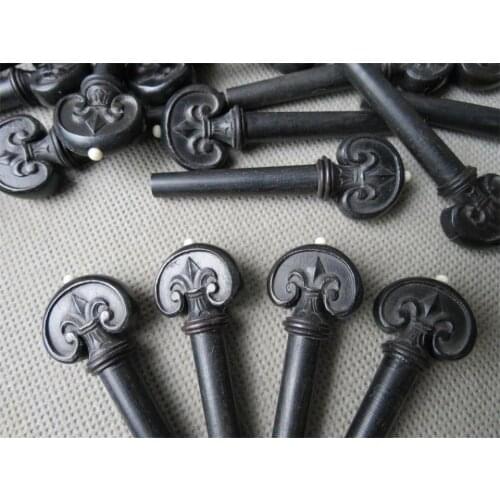 4/4 violin Fittings,4pcs carving ebony pegs.Perfect workmanship,violin part