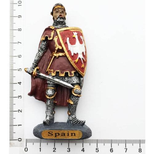 Spanish Shield Three-dimensional Samurai Creative Travel Souvenir Fridge Magnet