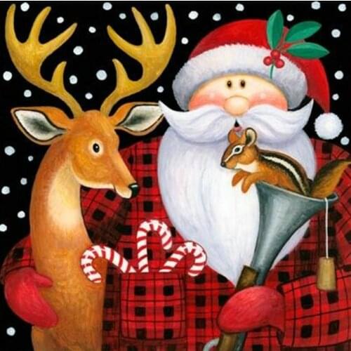 Full square drill 5d diamond painting santa sticker diamond embroidery 3d diamond mosaic christmas gift 40x40cm