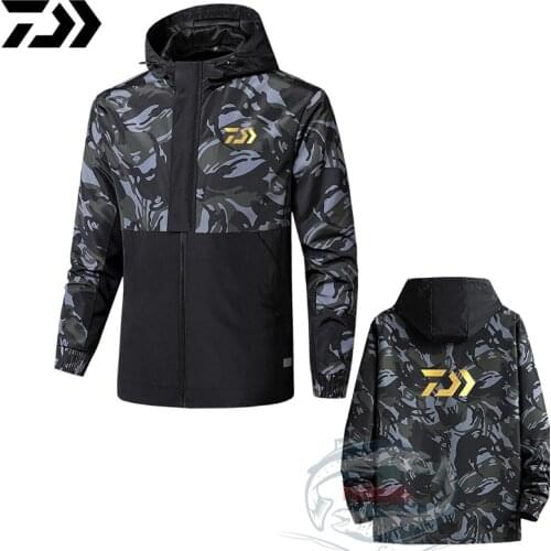 Daiwa Camouflage Windbreaker Fishing Jacket Fishing Clothes Breathable Perspiration Daiwa Quick Dry Fishing Keep Warm Clothes