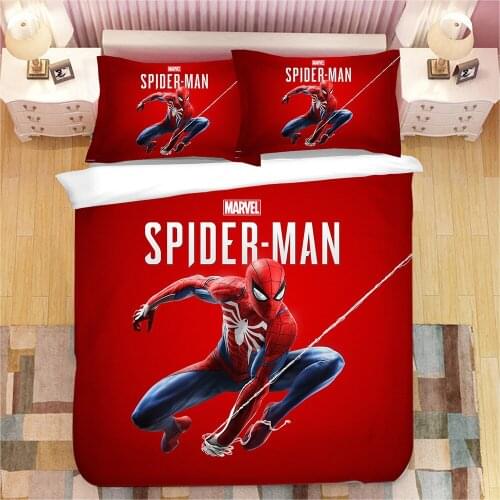 RED Spider-Man HERO 3D Bedding Set Cartoon Quilt Cover Pillow case Duvet cover Bed Linen Adult Children girl boy