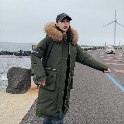Women Parkas Fashion Autumn Winter Jacket Coat Women Thick Warm Fur Collar Jacket Female Military Green Hooded Outwear Z71