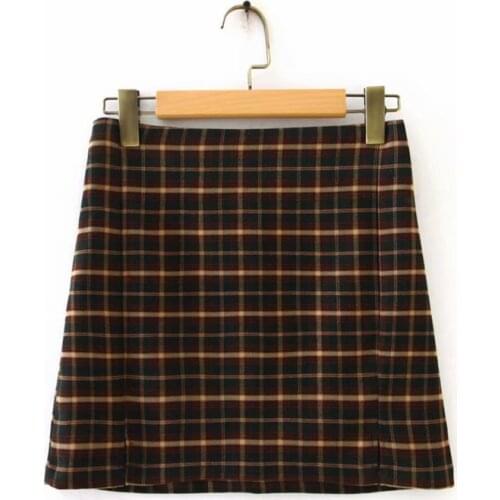 Ms XC1709 European and American wind new hot style plaid skirt skirts