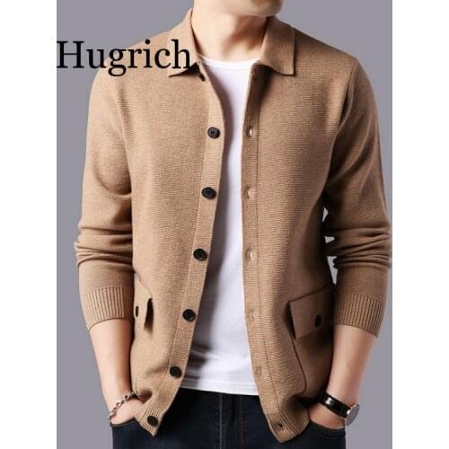 2020 Brand Sweater Men Streetwear Fashion Sweater Coat Men Autumn Winter Warm Cashmere Woolen Cardigan Men With Pocket