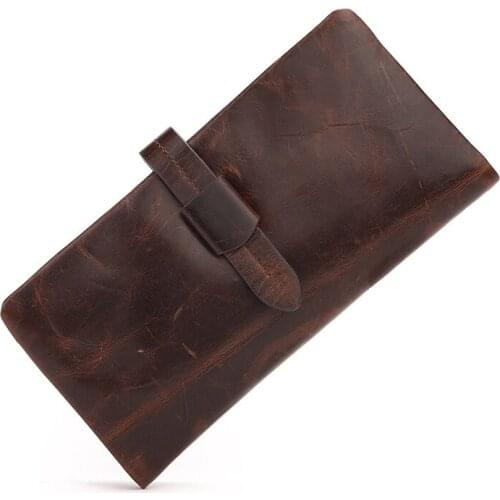 2020 new leather mens oil wax leather wallet long first layer cowhide handbag mens bag large capacity leather clutch