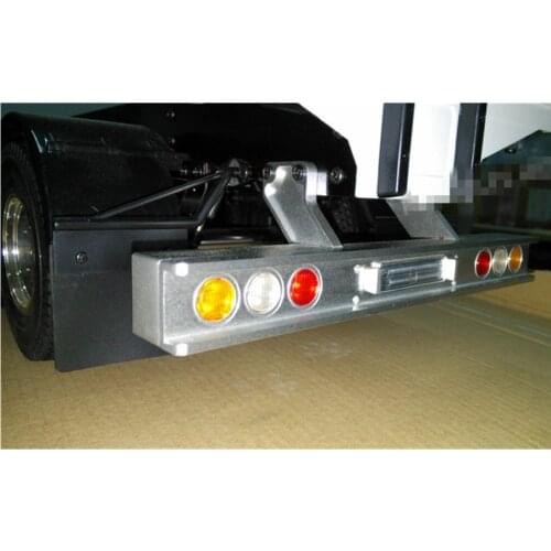 Tamiya Tractor Truck Upgrade Parts CNC Aluminum Chassis Rear Bumper W/ Taillights For 1/14 Scale Rc Trailer Scania Benzz MAN TGX