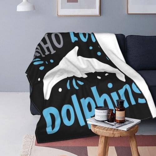 Dolphin Lover Blanket Coral Fleece Plush Print Wildlife Mammal Lightweight Throw Blankets for Bedding Outdoor Bedding Throws