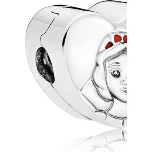 Authentic 925 Sterling Silver Bead Par Sno Whi Portrait Clip Charm Fit Fashion Women Pandora Bracelet Bangle Gift DIY Jewelry