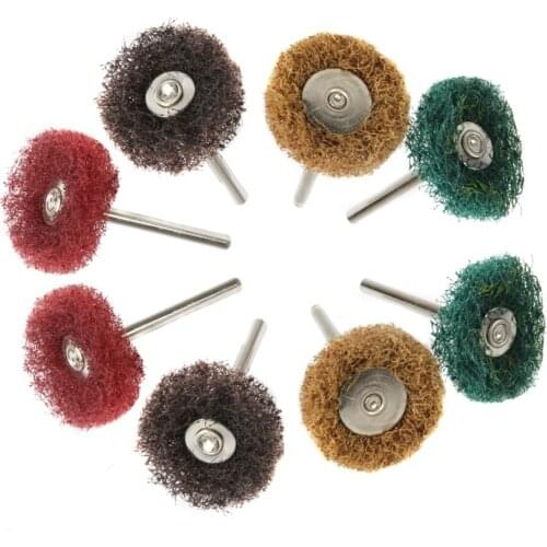 20pcs/Set T-Type Polishing Buffing Wheel Nylon Fiber Scouring Pad Grinding Head Mini Brush Abrasive Wheel Dremel Accessories