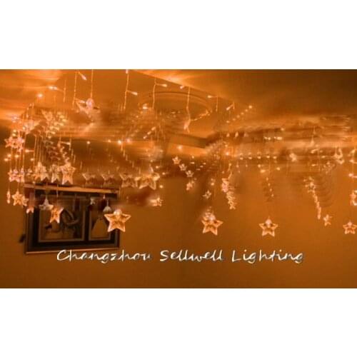 Navidad Christmas Decorations Great!christmas Light Backdrop Wall Decoration 0.75*8m Golden Five Pointed Ice Bar Lamp H128