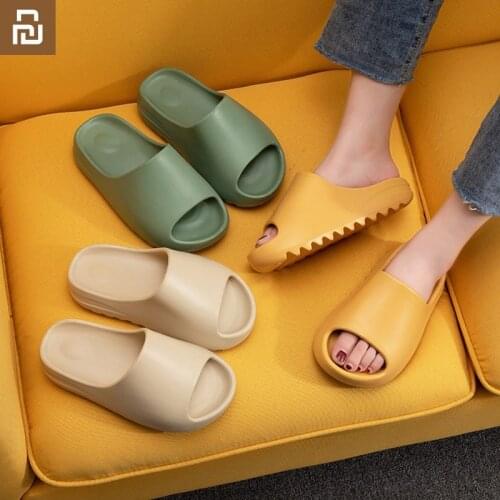New Xiaomi Youpin Couple Thicken Summer Ins Slipper Female Solid Color Home Indoor Anti-slip Shoes Breathable Flip Flops Sandals