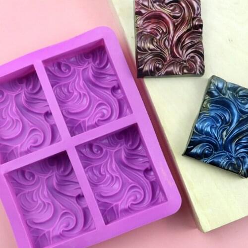 Silicone Molds For Crafts 3d Wave Silicone Handmade Form Soap Mold DIY Aromatic Gypsum Mould Chocolates Flower Rectangular Mold