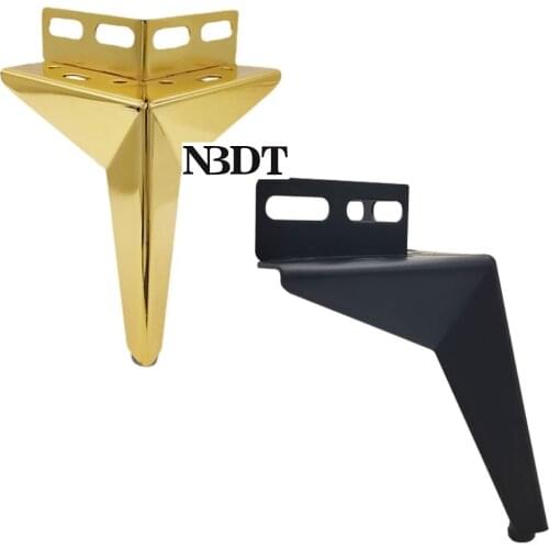2Pcs Steel Furniture Feet With L Shaped Corbel For Bed Cabinet Cupboard Gold Matte Black