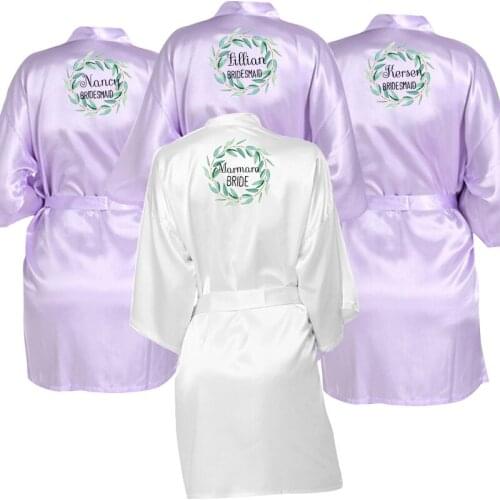 Wedding gift flower girl nightwear bathrobe Bridesmaid Robes custom Bridal Robes Satin Dressing Gown