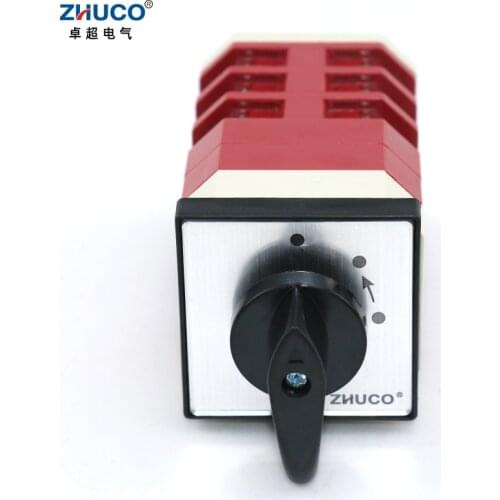 ZHUCO LW12-16/GL24.3 16A 500V Three Position Three Pole High Voltage Reset Universal Cam Switch Momentary Knob Switch