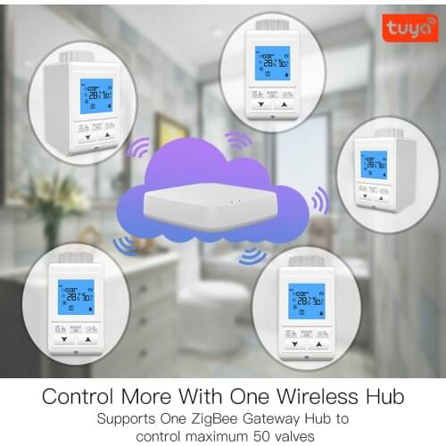 Tuya ZigBee3.0 Smart Radiator Actuator Programmable Thermostatic Radiator Valve Temperature Controller Voice Control via Alexa