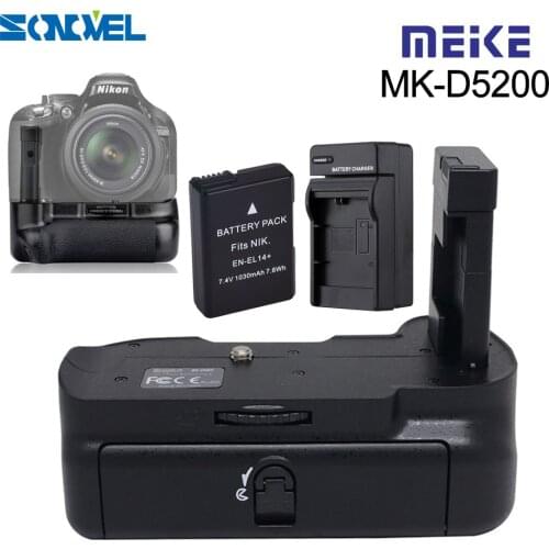 Meike MK-D5200 Vertical Camera Muti-Power Battery Grip Holder Pack for Nikon D5200 DSLR with EN-EL14 Battery + charger