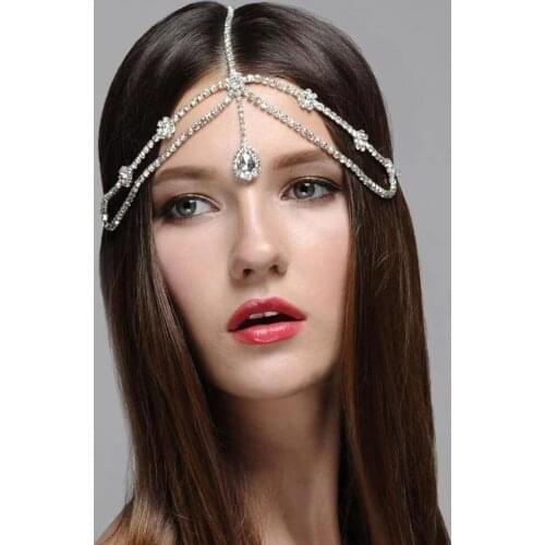 Vintage Crystal Bridal Hair Accessory Wedding Rhinestone Multilayer Tassel Waterdrop Crown Headband Frontlet Bridesmaid Jewelry