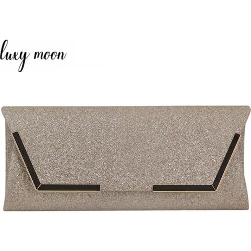 Luxy Moon Womens Evening Clutch Purse Chain Handbag Silver Wallet Sequin Clutch Bag Luxury Design Women Shoulder Bag ZD1510