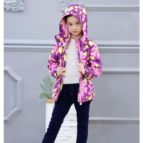 Winter kid floral Jacket for 3-12 girl,Girls Outdoor coat clothing,girl Waterproof fleece Outerwear warm Windproof girl Clothes