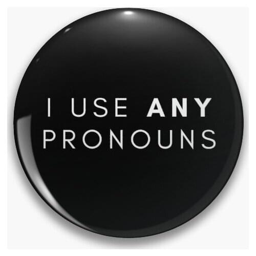 Any Pronouns Soft Button Pin Badge Funny Lover Cute Lapel Pin Cartoon Fashion Decor Creative Metal Brooch Collar Clothes Gift