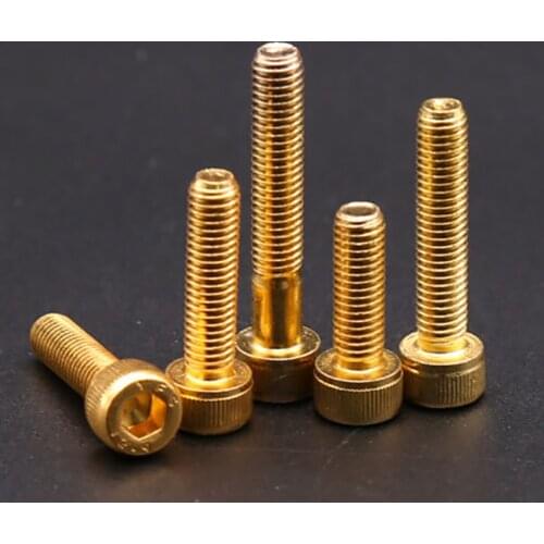 10pcs M2 M2.5 M3 M4 M5 High Tensile Grade 12.9 Plating Titanium Gold Allen Socket Cap Head Screws For Bolts Race Motorcycle Car
