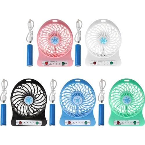 100% Brand New and High Quality Portable Outdoor LED Light Fan Air Cooler Mini Desk USB Fan With 18650 Battery