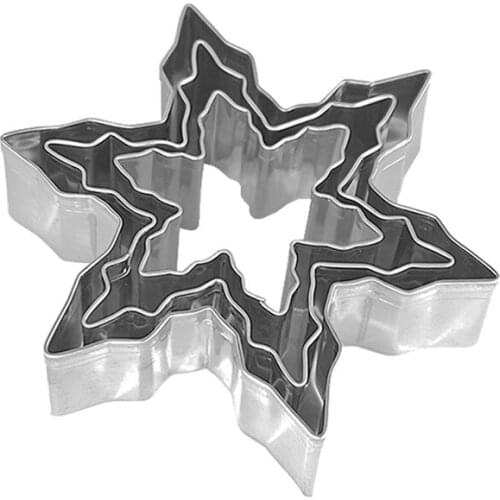 3 Pcs/Set Snowflake Stainless Steel Cookie Cutters Cake Baking Mould Bakery Tools Kitchen ADD06