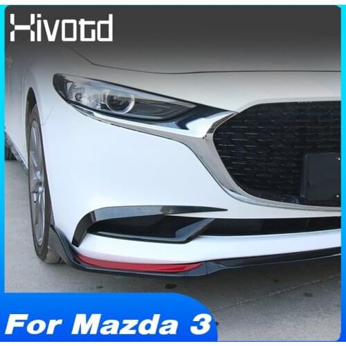 Hivotd For Mazda 3 2019 2020 2021 Axela Accessories Front Fog Light Trim Cover Foglight Eyebrow Lamp Decoration Strip Modificate